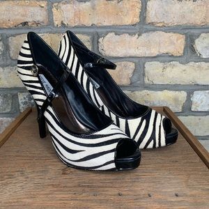 Steve Madden ‘Laveda’ Zebra Peep-Toe Heels